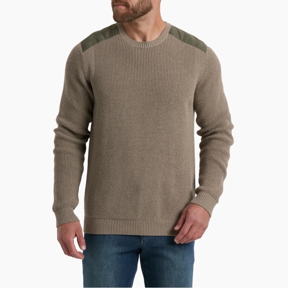 Kuhl Evader Wool and Cotton Blend Waffle Sweater - Oatmeal - XL